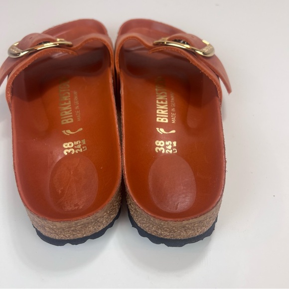 Birkenstock Madrid Big Buckle Oiled Leather Burnt Orange Size 38 - Picture 6 of 9